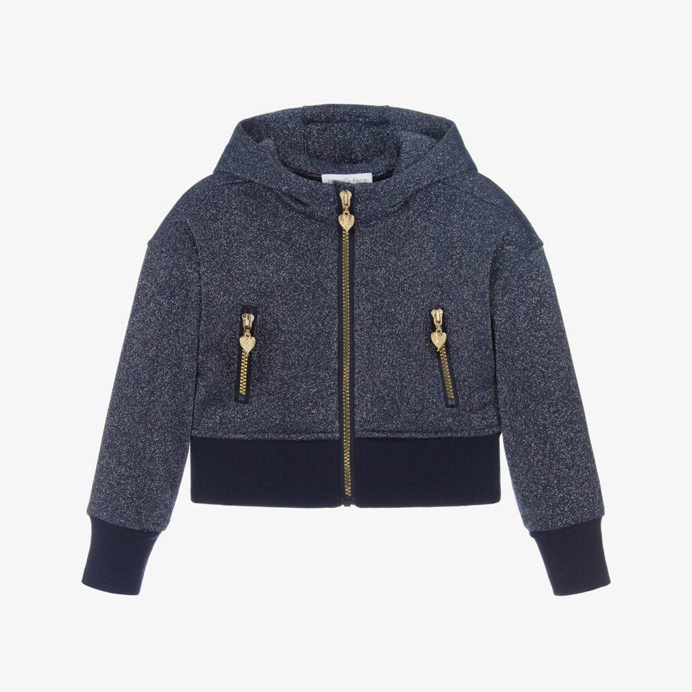 Angel's Face-Girls Navy Sparkle Zip-Up Hoodie | Childrensalon Outlet