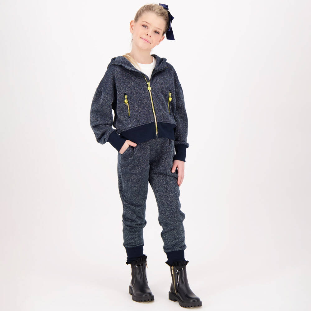 Angel's Face-Girls Navy Sparkle Zip-Up Hoodie | Childrensalon Outlet