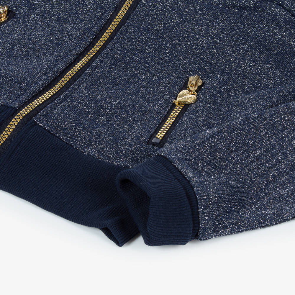 Angel's Face-Girls Navy Sparkle Zip-Up Hoodie | Childrensalon Outlet