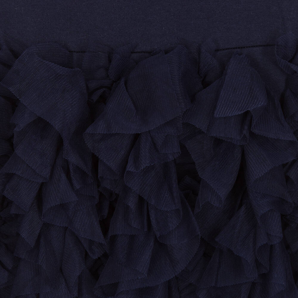 Angel's Face-Girls Navy Tulle Ruffle Gown | Childrensalon Outlet