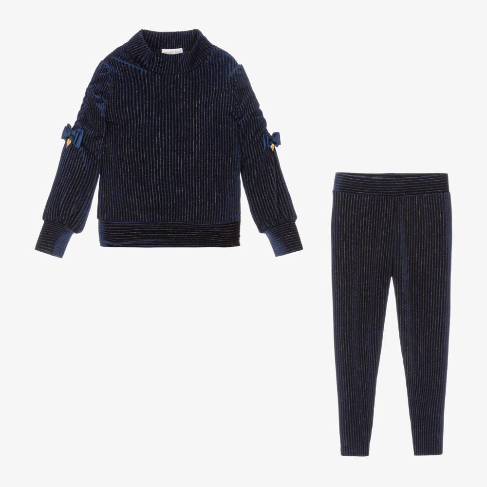 Angel's Face-Girls Navy Velour Outfit Set | Childrensalon Outlet