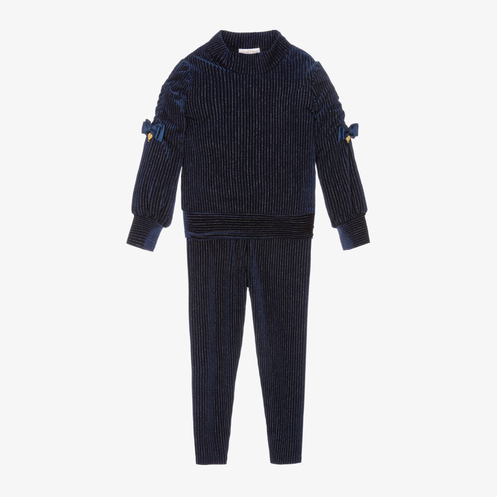 Angel's Face-Girls Navy Velour Outfit Set | Childrensalon Outlet