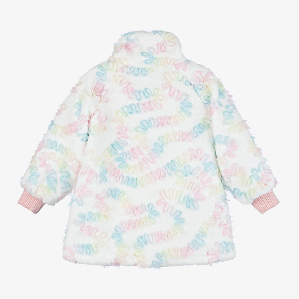 Angel's Face-Girls Off-White Tulle Fur Coat | Childrensalon Outlet