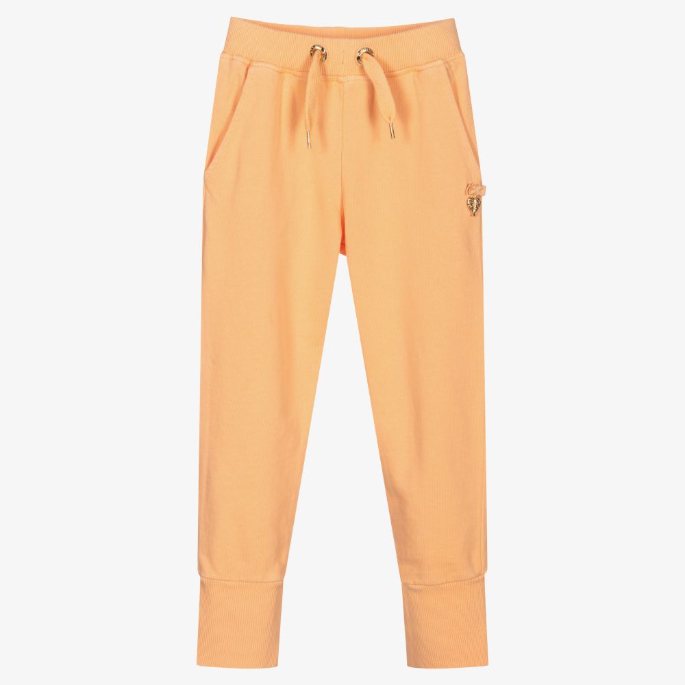 Angel's Face - Girls Orange Cotton Joggers | Childrensalon