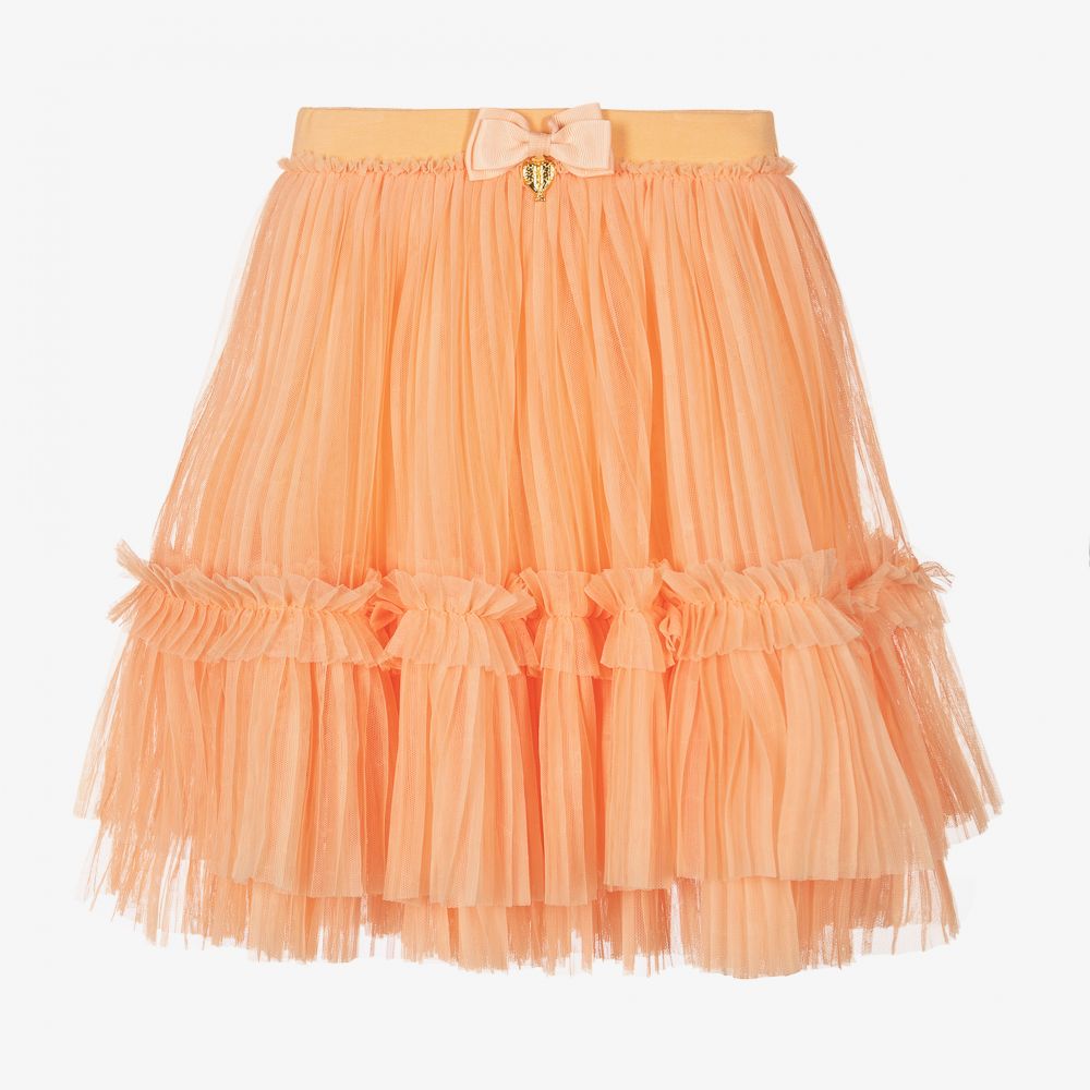 Angel's Face - Girls Orange Tulle Skirt | Childrensalon