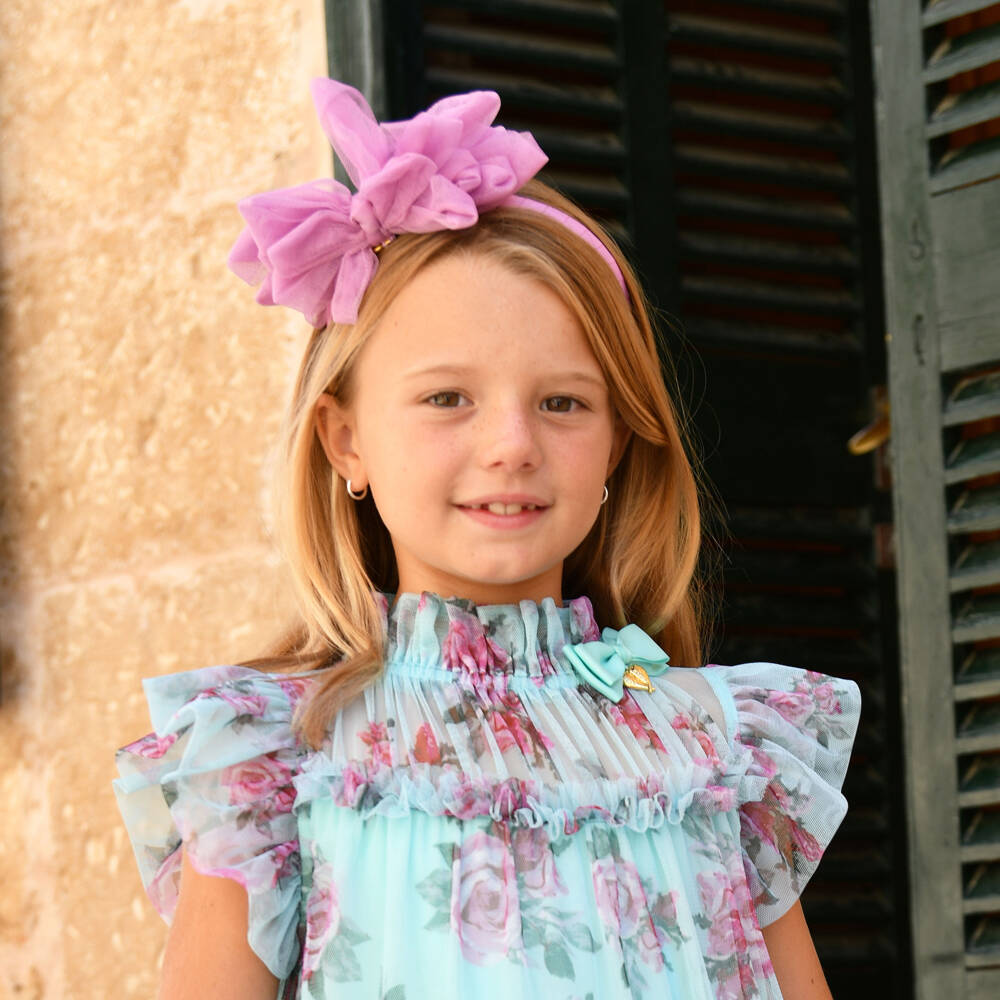 Angel's Face-Girls Orchid Lilac Tulle Bow Headband | Childrensalon Outlet