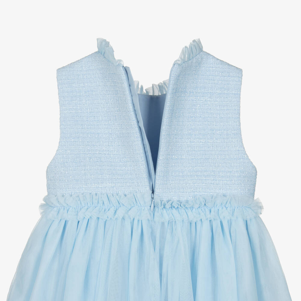 Angel's Face-Girls Pale Blue Shimmery Tweed & Tulle Dress | Childrensalon Outlet