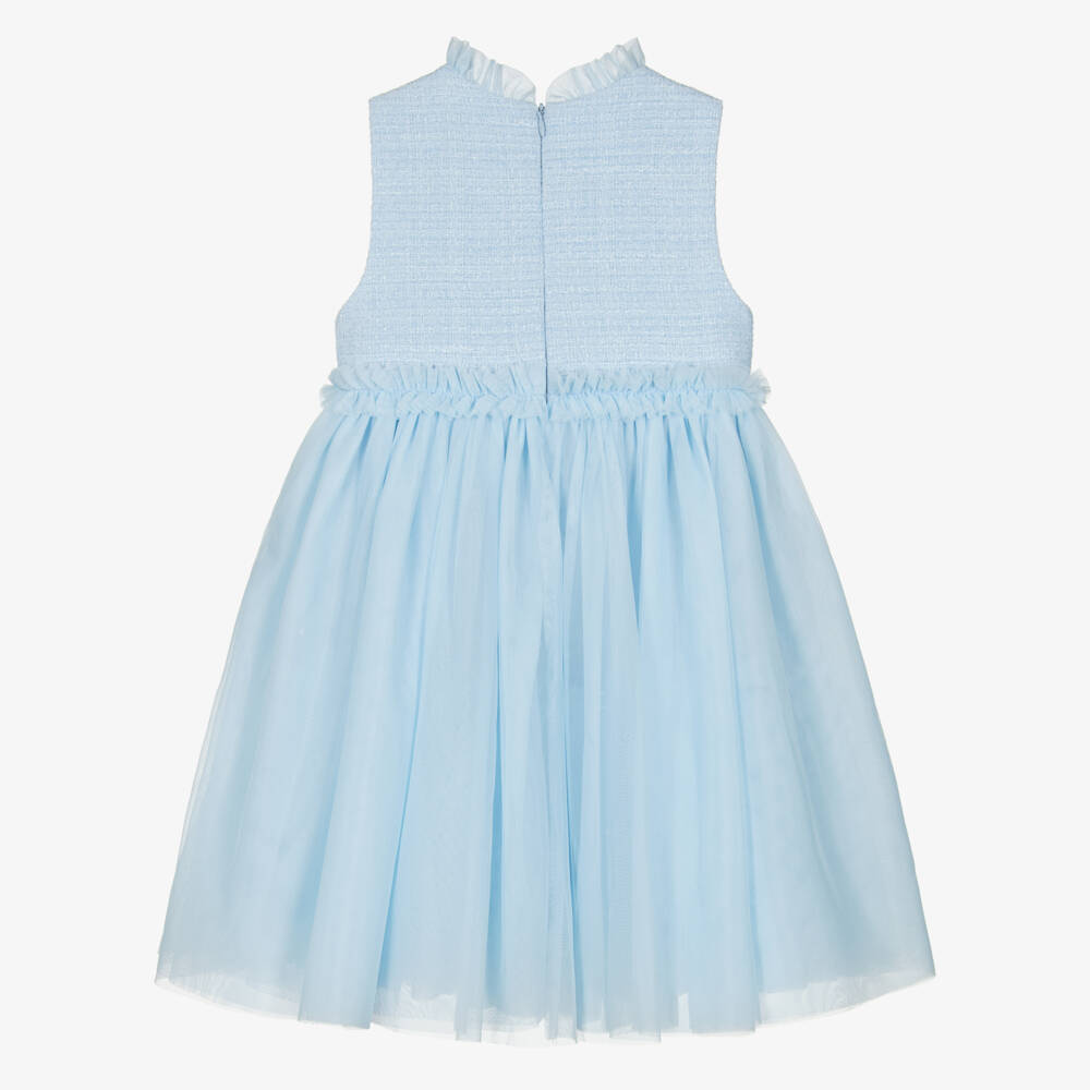 Angel's Face-Girls Pale Blue Shimmery Tweed & Tulle Dress | Childrensalon Outlet