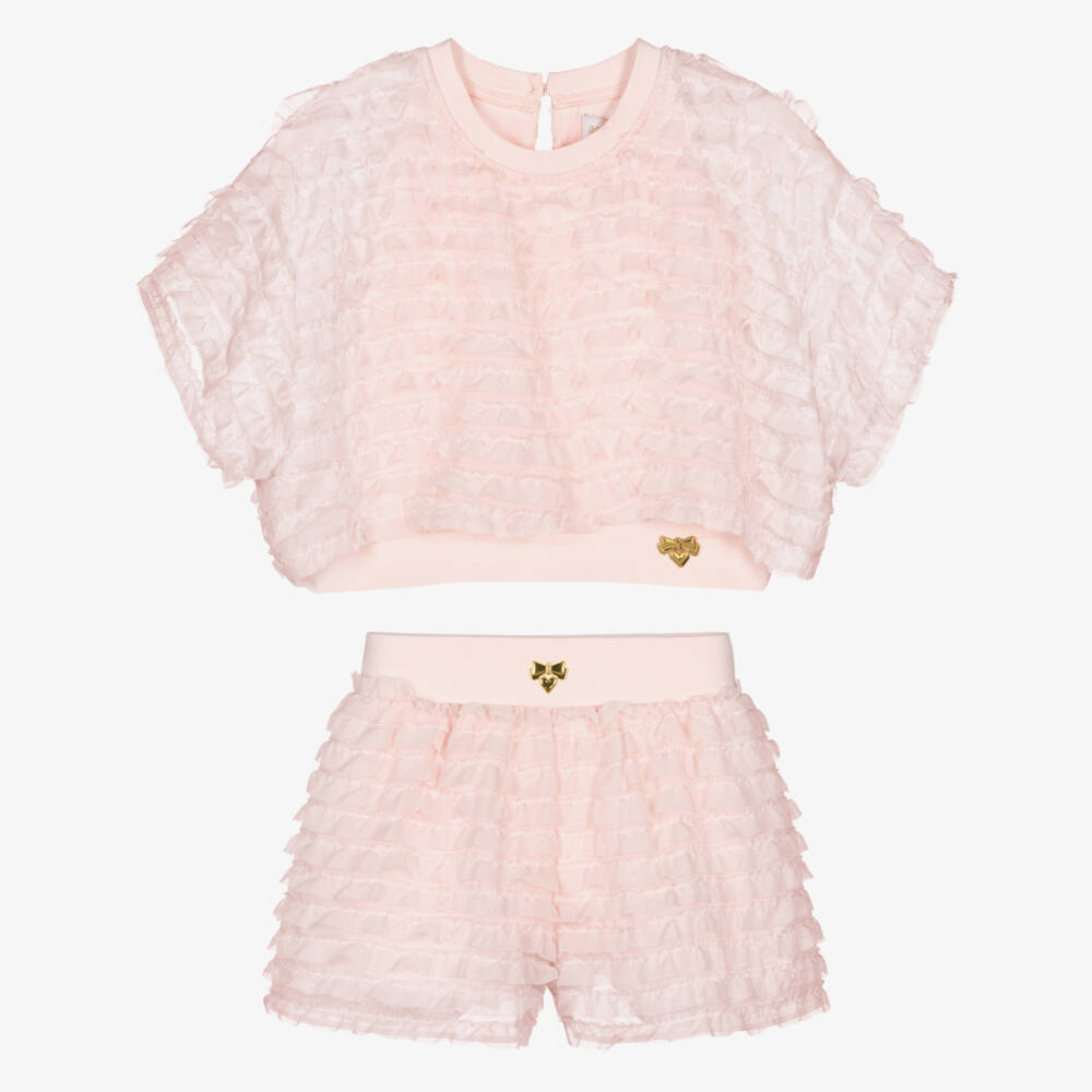 Angel's Face-Комплект шорт с рюшами из розового шифона для девочек | Childrensalon Outlet