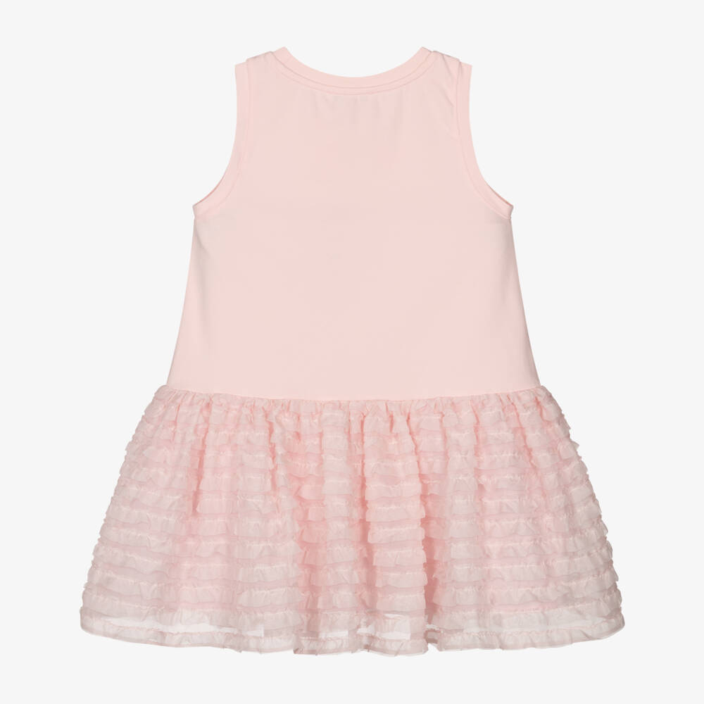 Angel's Face-Girls Pale Pink Jersey & Chiffon Ruffle Dress | Childrensalon Outlet