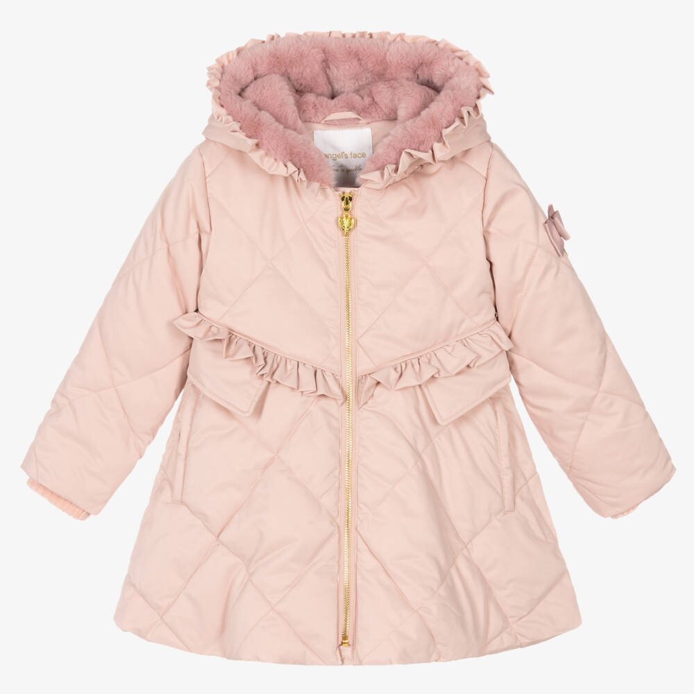 Angel's Face-Girls Pale Pink Quilted Coat | Childrensalon Outlet