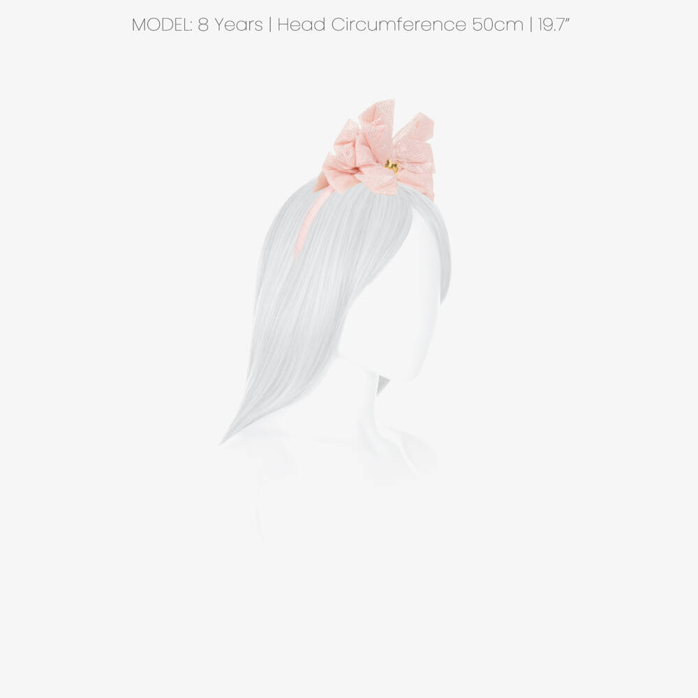 Angel's Face-Girls Pale Pink Tulle Bow Hairband | Childrensalon Outlet