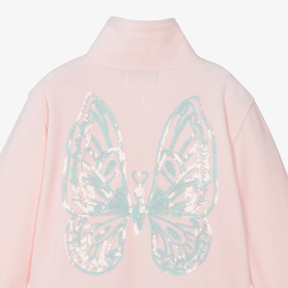 Angel's Face-بدلة رياضية قطن قطيفة لون زهري فاتح للبنات | Childrensalon Outlet