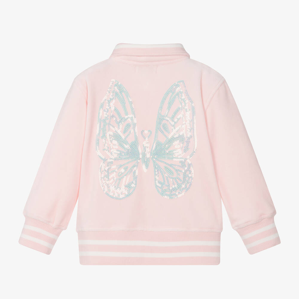 Angel's Face-بدلة رياضية قطن قطيفة لون زهري فاتح للبنات | Childrensalon Outlet