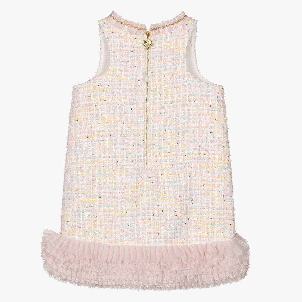 Angel's Face-Girls Pastel Pink Sparkly Tweed Dress | Childrensalon Outlet