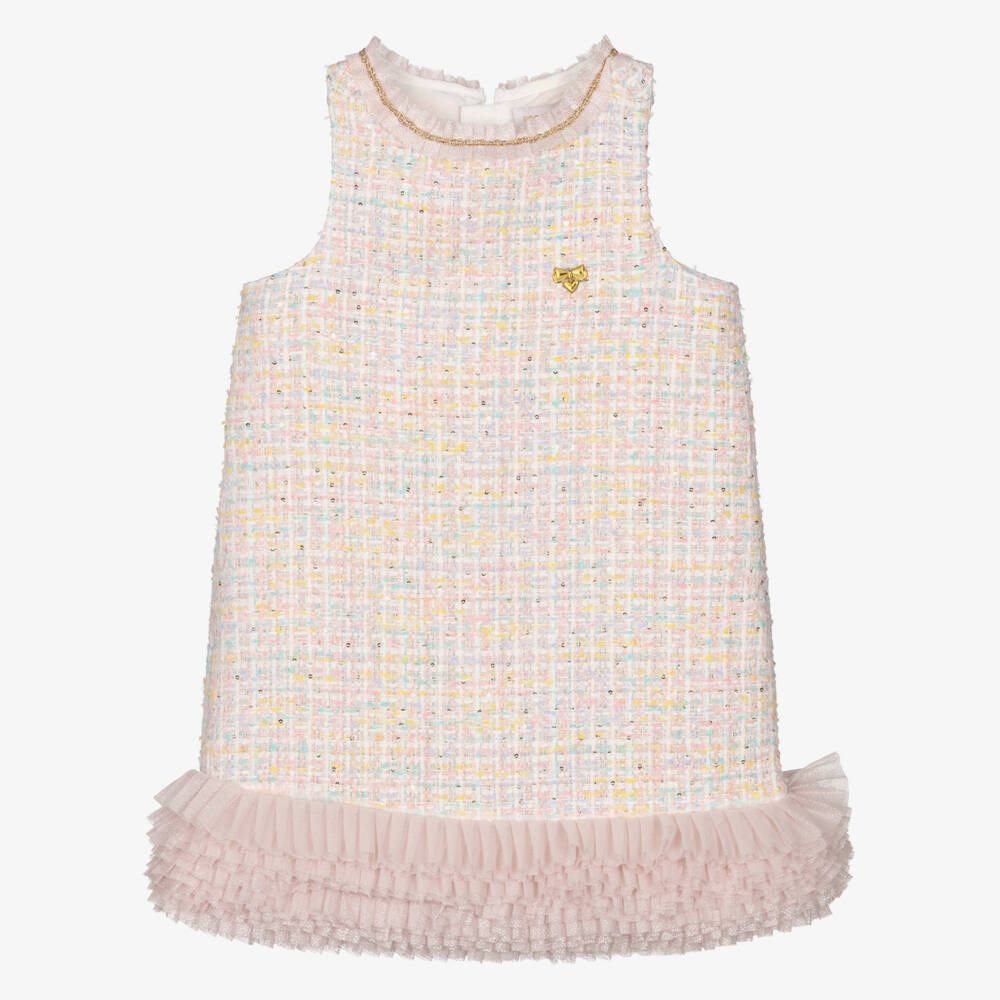Angel's Face-Girls Pastel Pink Sparkly Tweed Dress | Childrensalon Outlet
