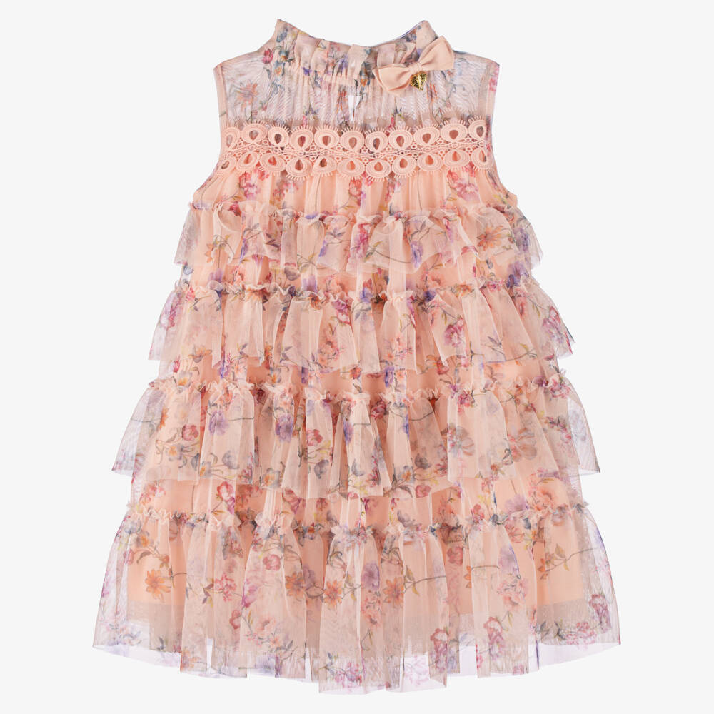 Angel's Face-Girls Peach Blossom Tulle Frock | Childrensalon Outlet