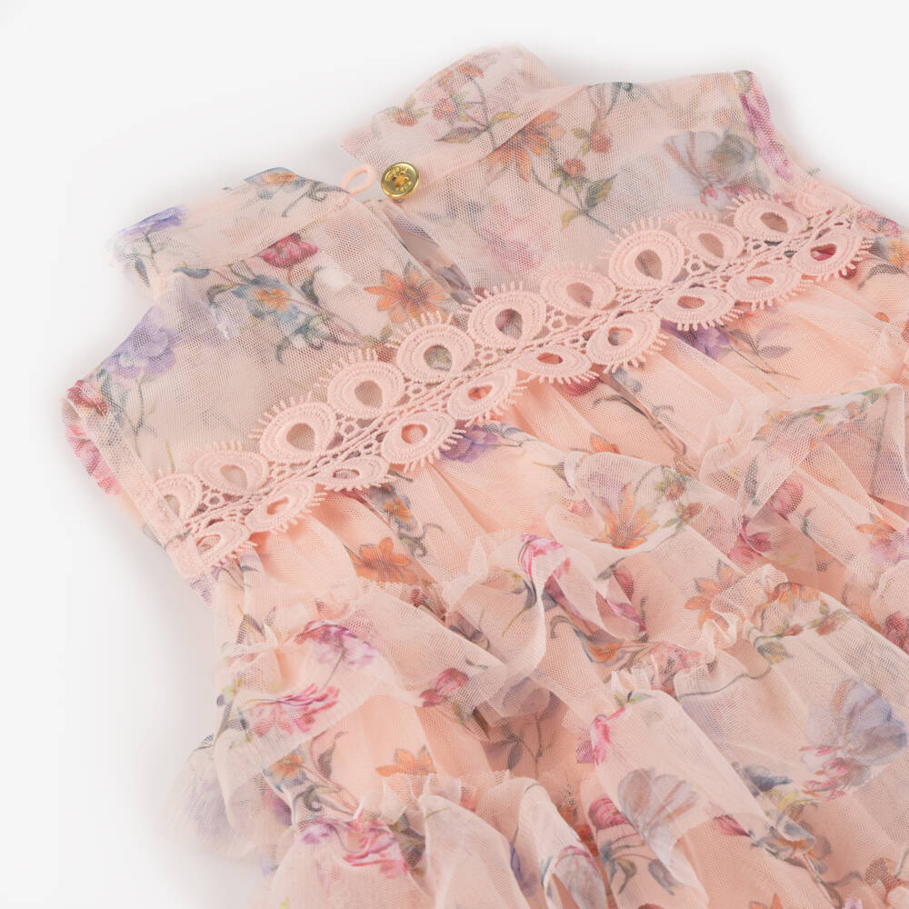 Angel's Face-Girls Peach Blossom Tulle Frock | Childrensalon Outlet