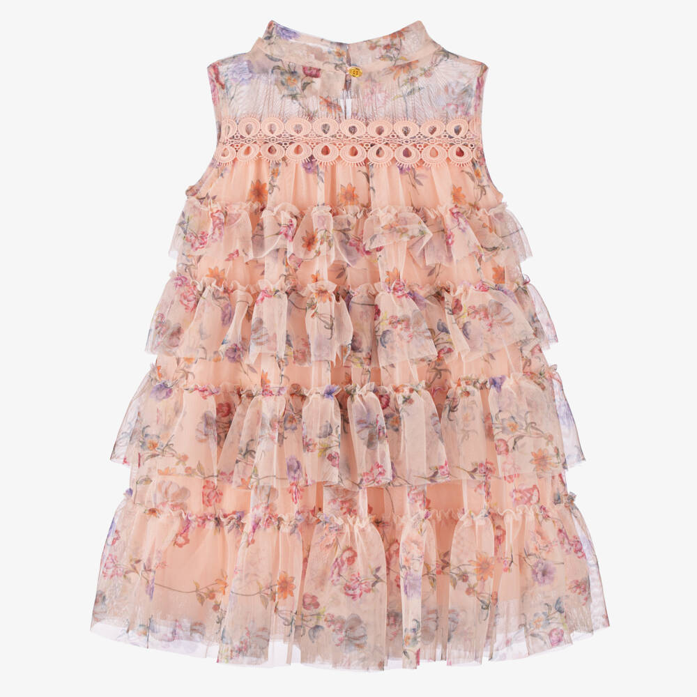 Angel's Face-Girls Peach Blossom Tulle Frock | Childrensalon Outlet