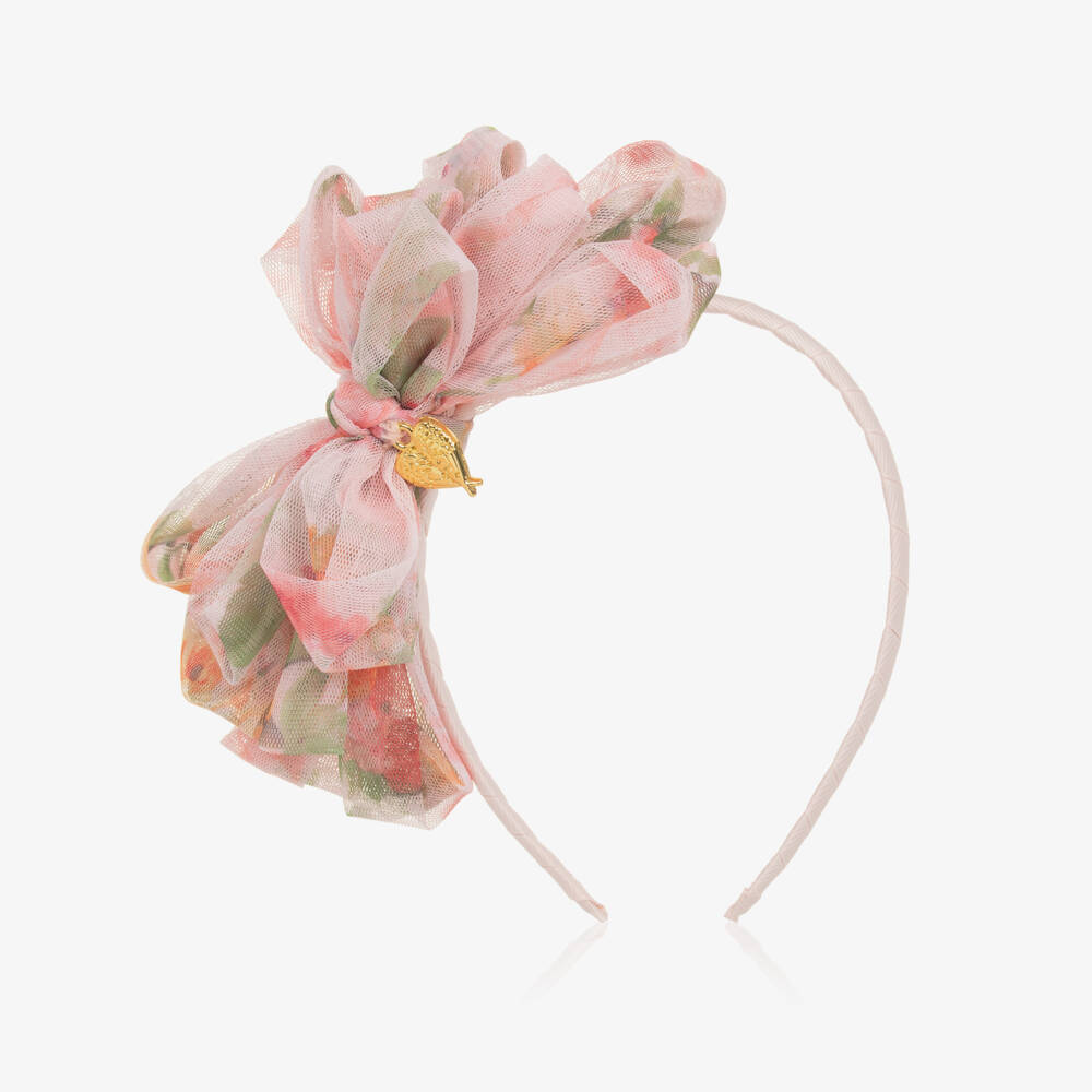Angel's Face-Girls Peach Blossom Tulle Headband | Childrensalon Outlet