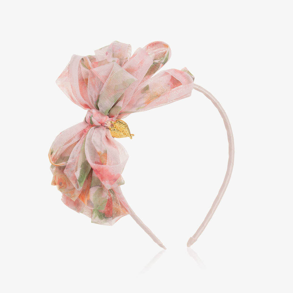 Angel's Face-Girls Peach Blossom Tulle Headband | Childrensalon Outlet