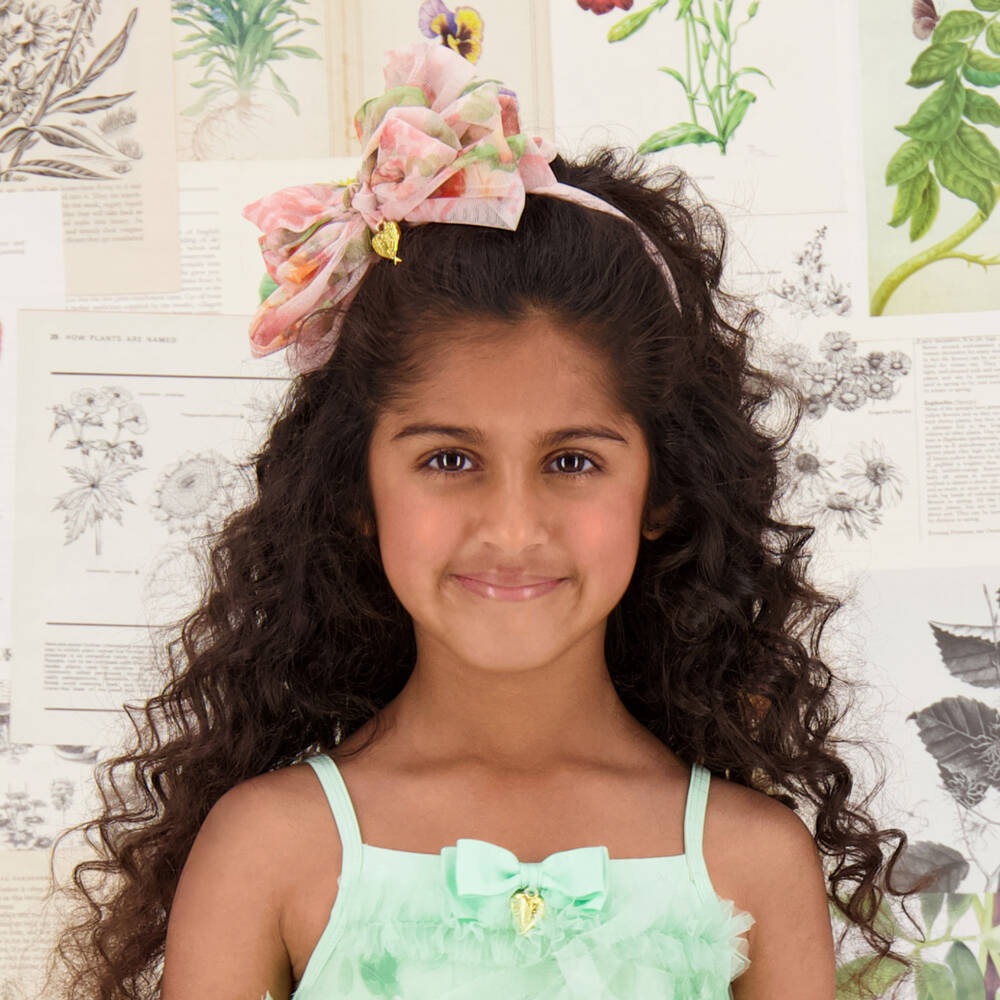 Angel's Face-Girls Peach Blossom Tulle Headband | Childrensalon Outlet