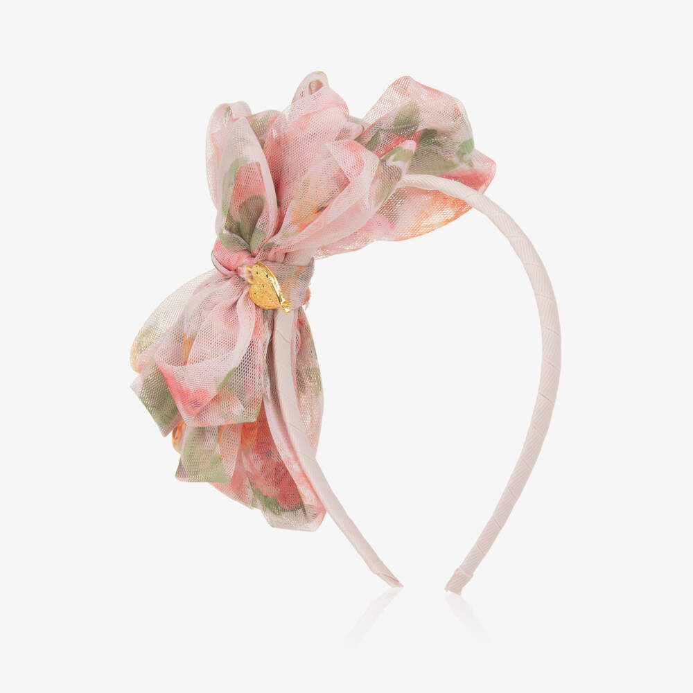 Angel's Face-Girls Peach Blossom Tulle Headband | Childrensalon Outlet