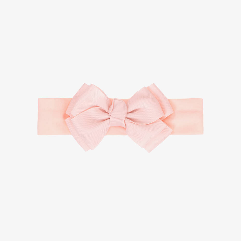 Angel's Face-Girls Peach Grosgrain Bow Hairband | Childrensalon Outlet