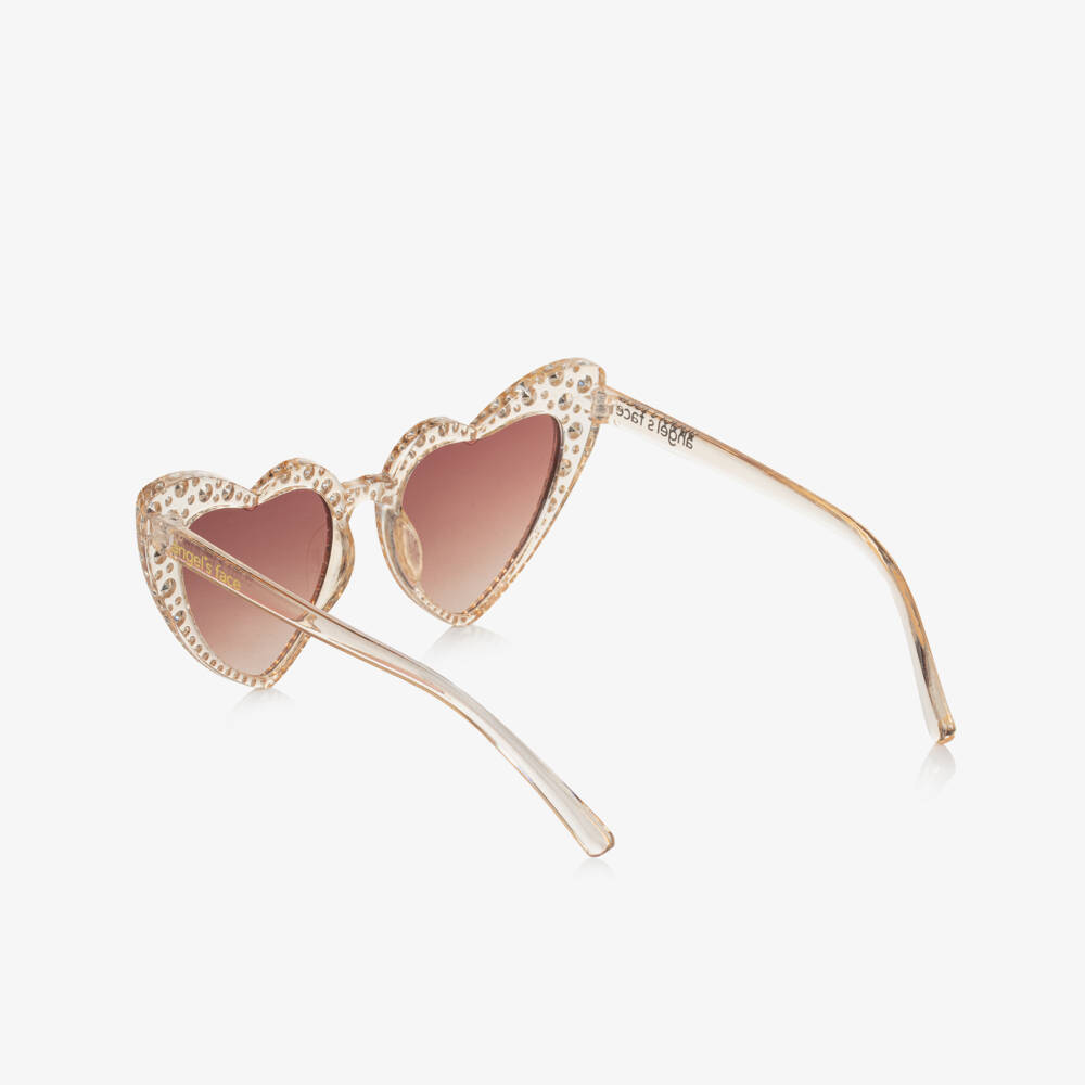 Angel's Face-Girls Peach Heart Sparkle Shades | Childrensalon Outlet