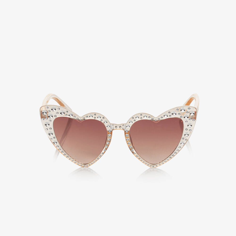 Angel's Face-Girls Peach Heart Sparkle Shades | Childrensalon Outlet