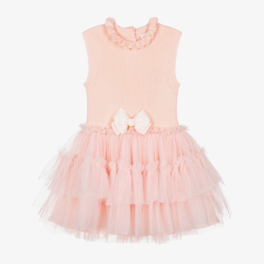 Angel's Face-Girls Peach Knit & Tulle Delight | Childrensalon Outlet