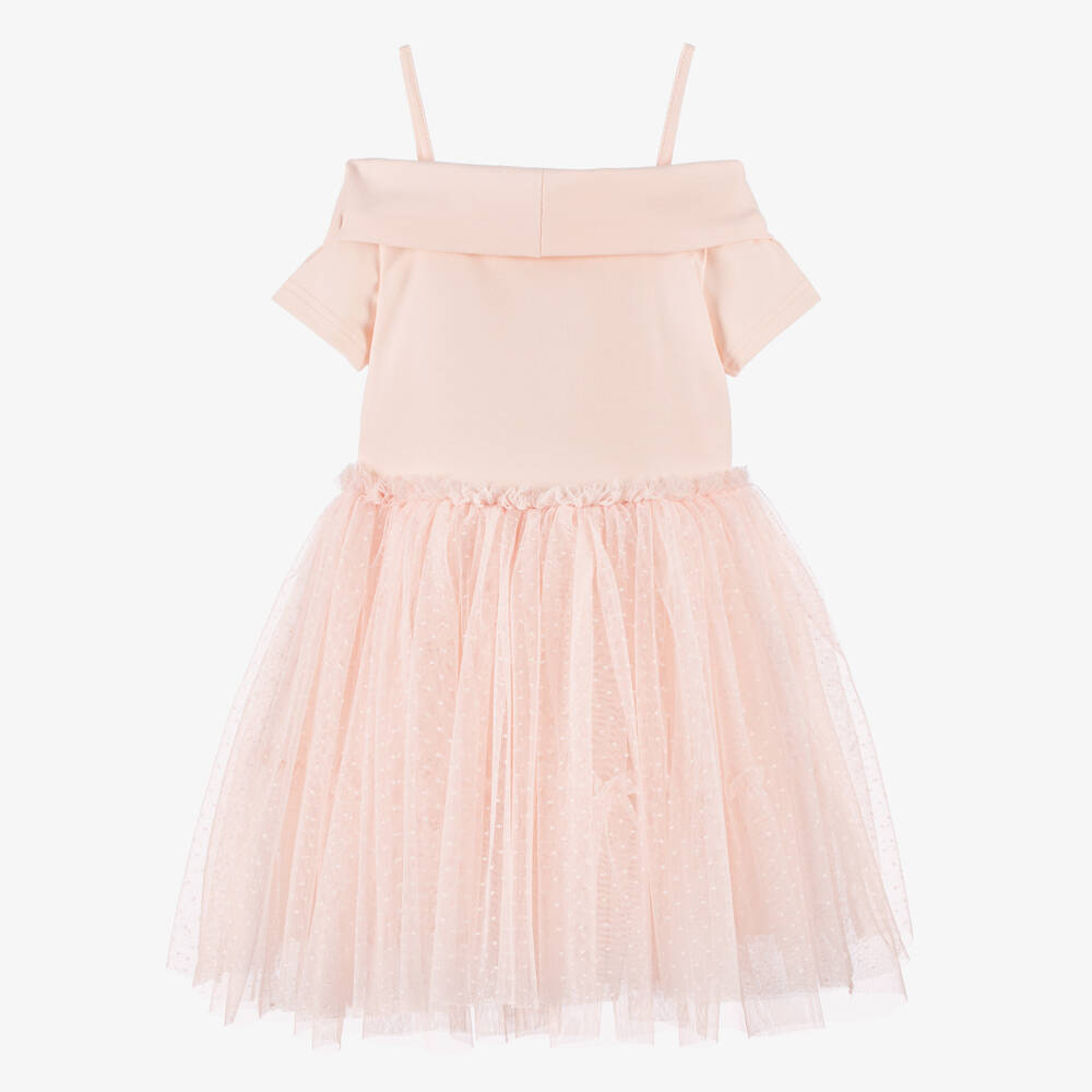Angel's Face-Girls Peach Pink Dress with Tulle Skirt | Childrensalon Outlet