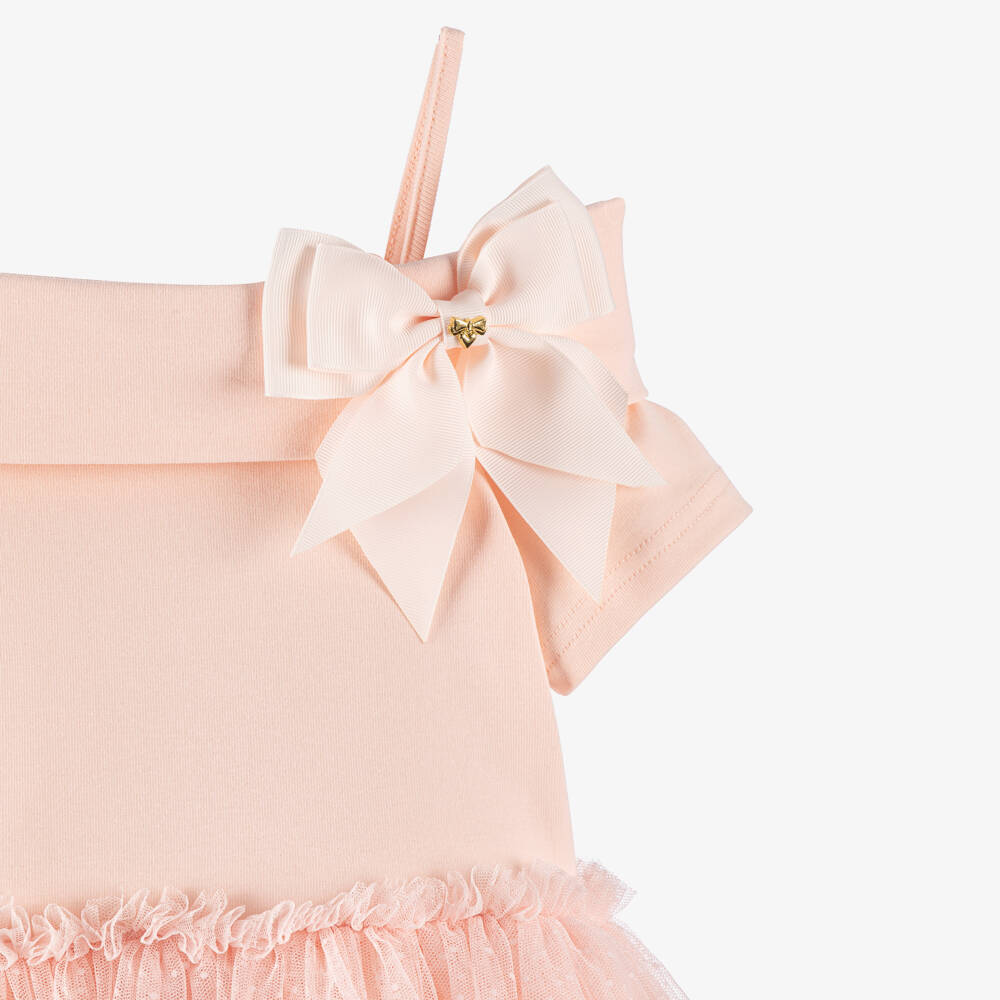 Angel's Face-Girls Peach Pink Dress with Tulle Skirt | Childrensalon Outlet
