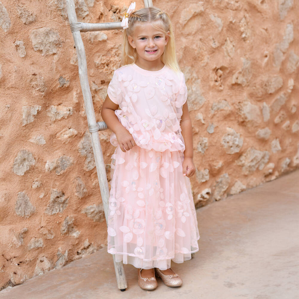 Angel's Face-Розовая юбка миди из тюля | Childrensalon Outlet