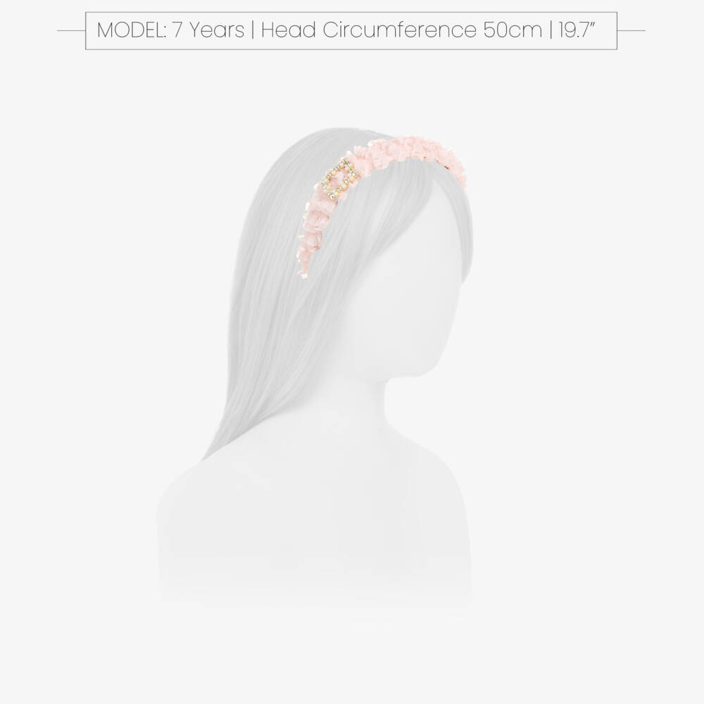 Angel's Face-Girls Peach Ruffle Gemmed Headband | Childrensalon Outlet