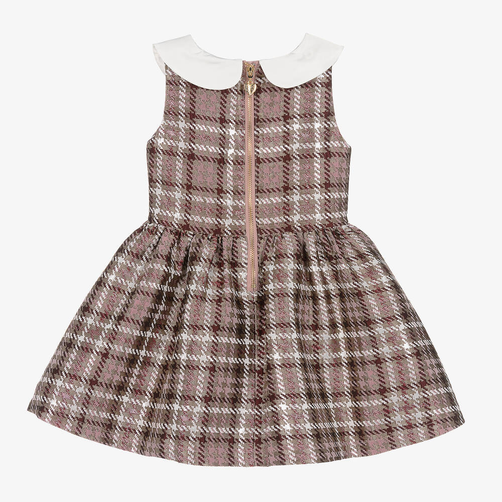 Angel's Face-Girls Pink & Beige Houndstooth Dress | Childrensalon Outlet