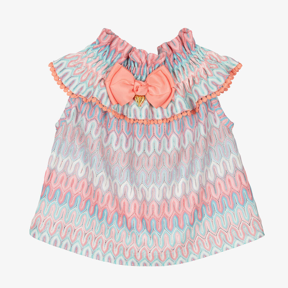 Angel's Face-Girls Pink & Blue Crochet Knit Blouse | Childrensalon Outlet