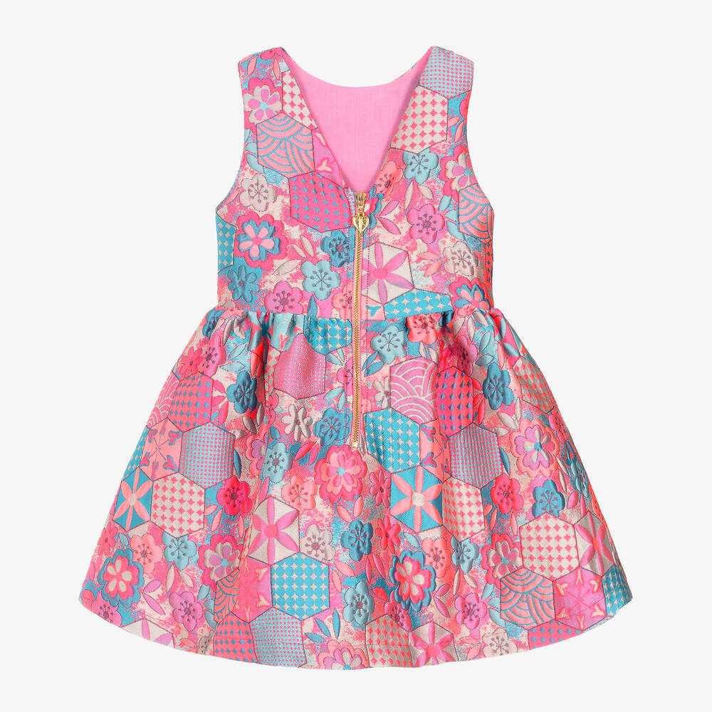 Angel's Face-Girls Pink & Blue Jacquard Dress | Childrensalon Outlet