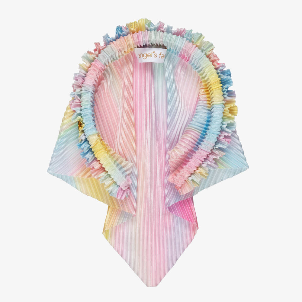 Angel's Face-Girls Pink Blue & Yellow Hairband with Pleated Headscarf | Childrensalon Outlet