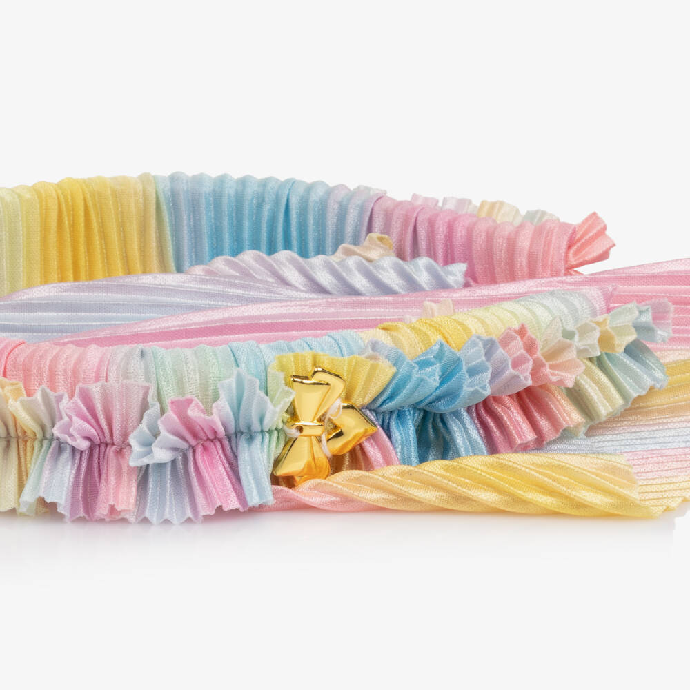 Angel's Face-Girls Pink Blue & Yellow Hairband with Pleated Headscarf | Childrensalon Outlet