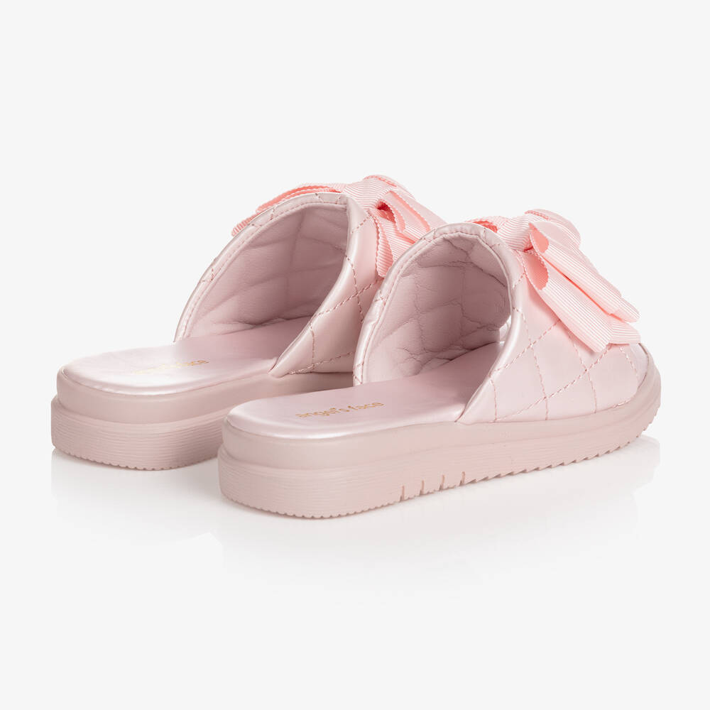 Angel's Face-شبشب سلايدرز جلد صناعي ومطاط لون زهري للبنات | Childrensalon Outlet