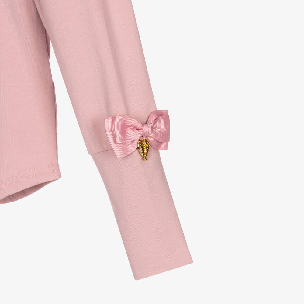 Angel's Face-Girls Pink Bow Sleeve Top | Childrensalon Outlet