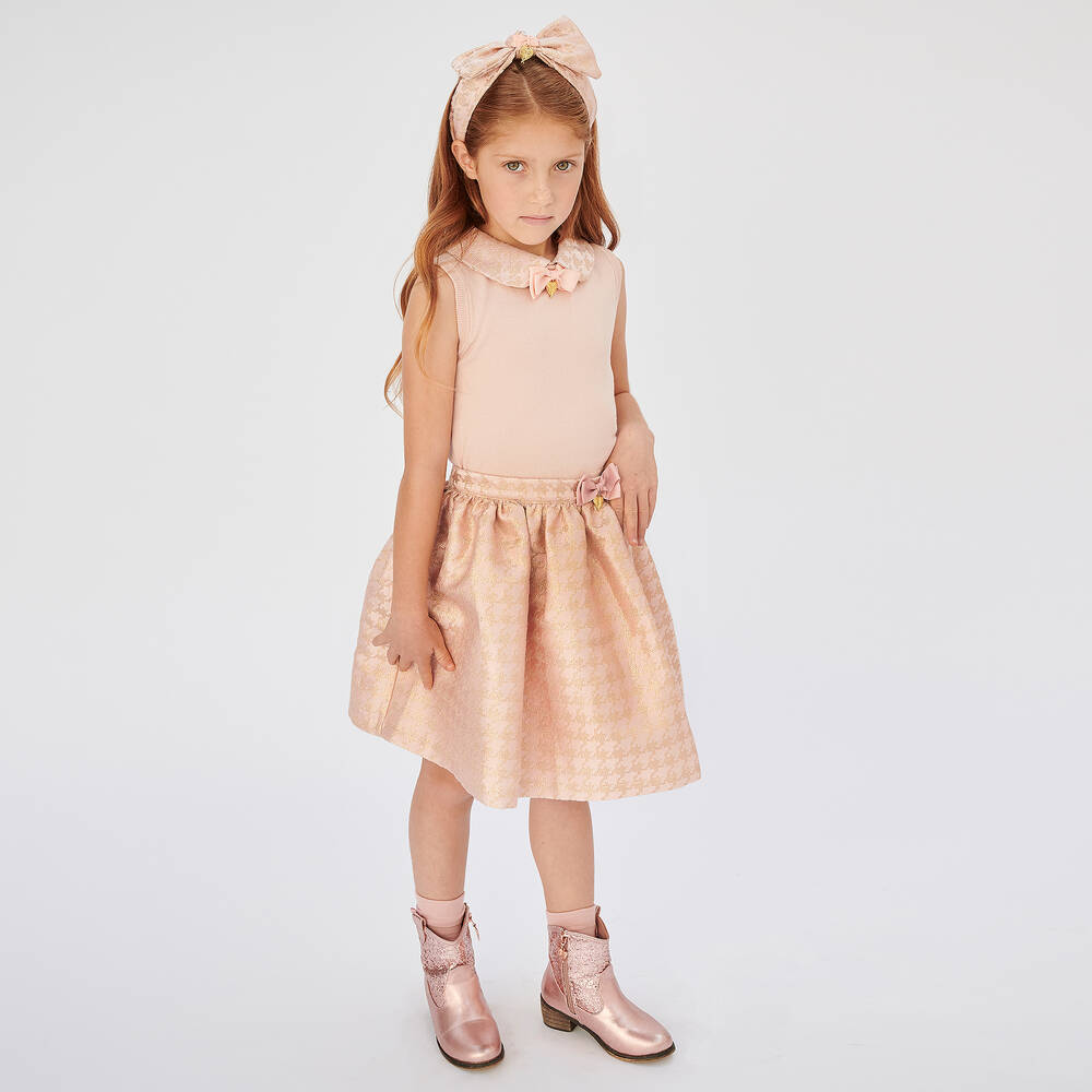 Angel's Face-Girls Pink Brocade Skirt  | Childrensalon Outlet