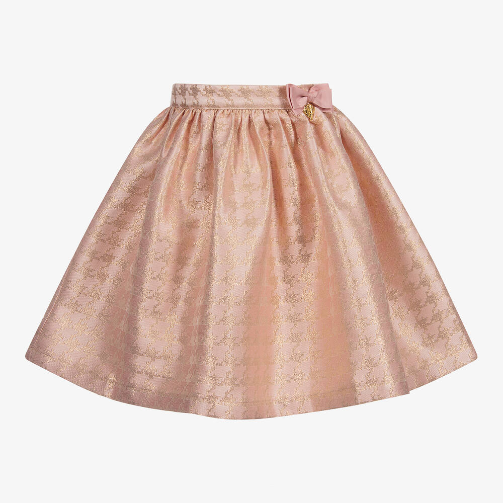 Angel's Face - Girls Pink Brocade Skirt  | Childrensalon