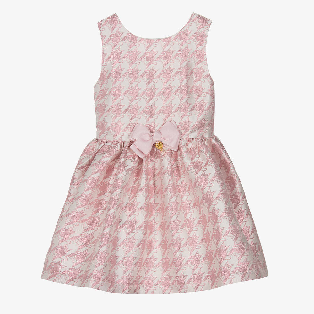 Angel's Face - Robe jacquard rose pied-de-poule | Childrensalon