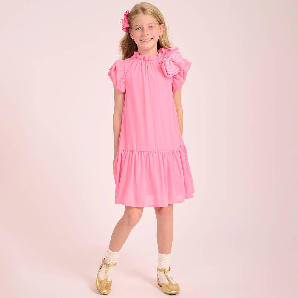 Angel's Face-فستان شيفون لون زهري | Childrensalon Outlet