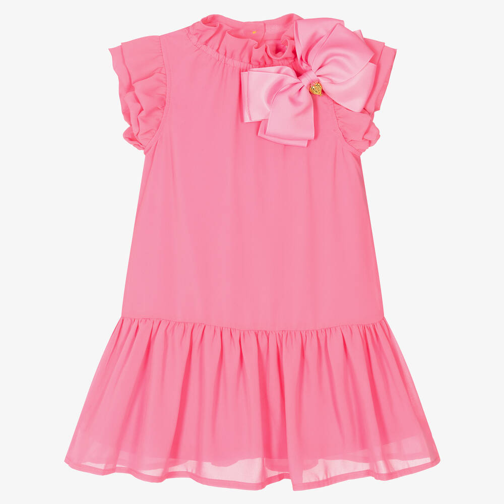 Angel's Face - Robe rose en mousseline fille | Childrensalon