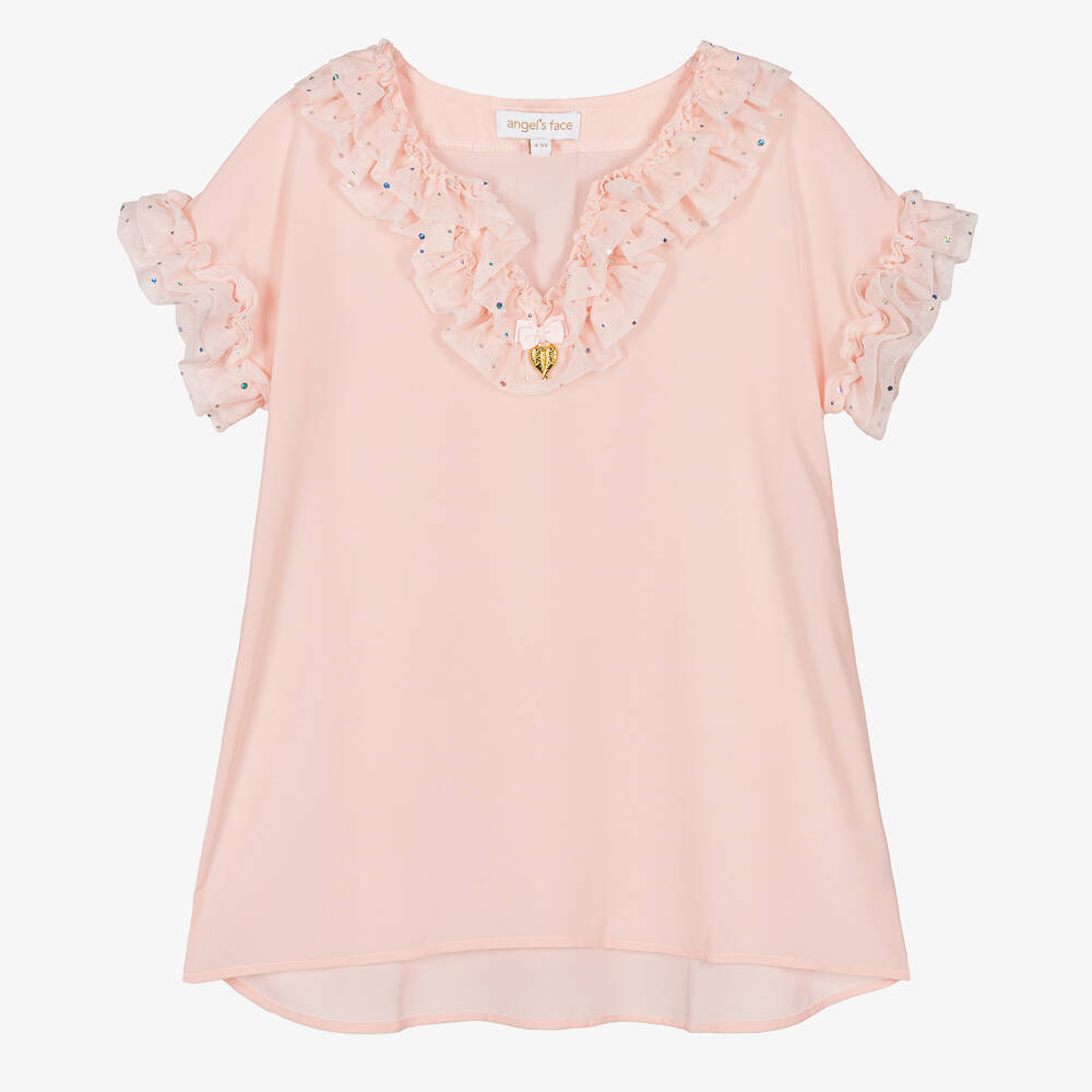 Angel's Face-Girls Pink Chiffon Sequinned Kaftan | Childrensalon Outlet