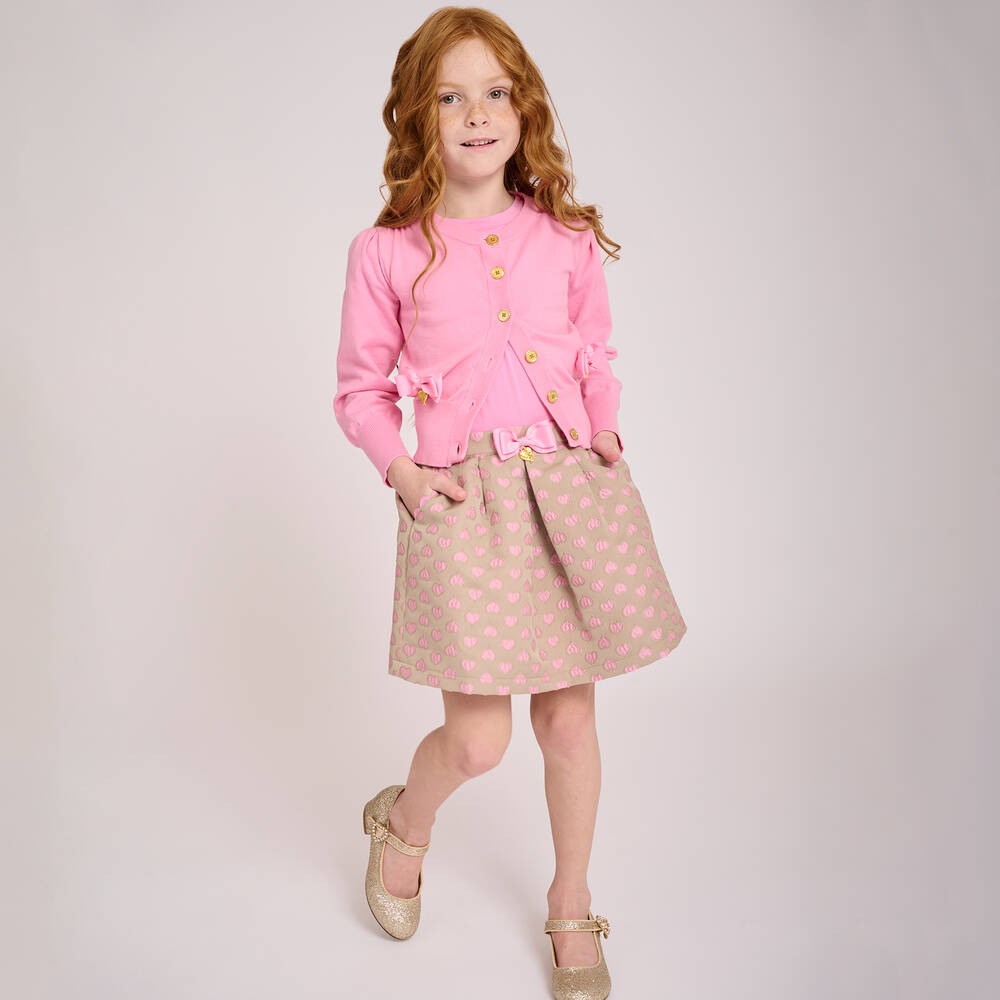 Angel s Face Girls Pink Cotton Bow Cardigan Childrensalon Outlet