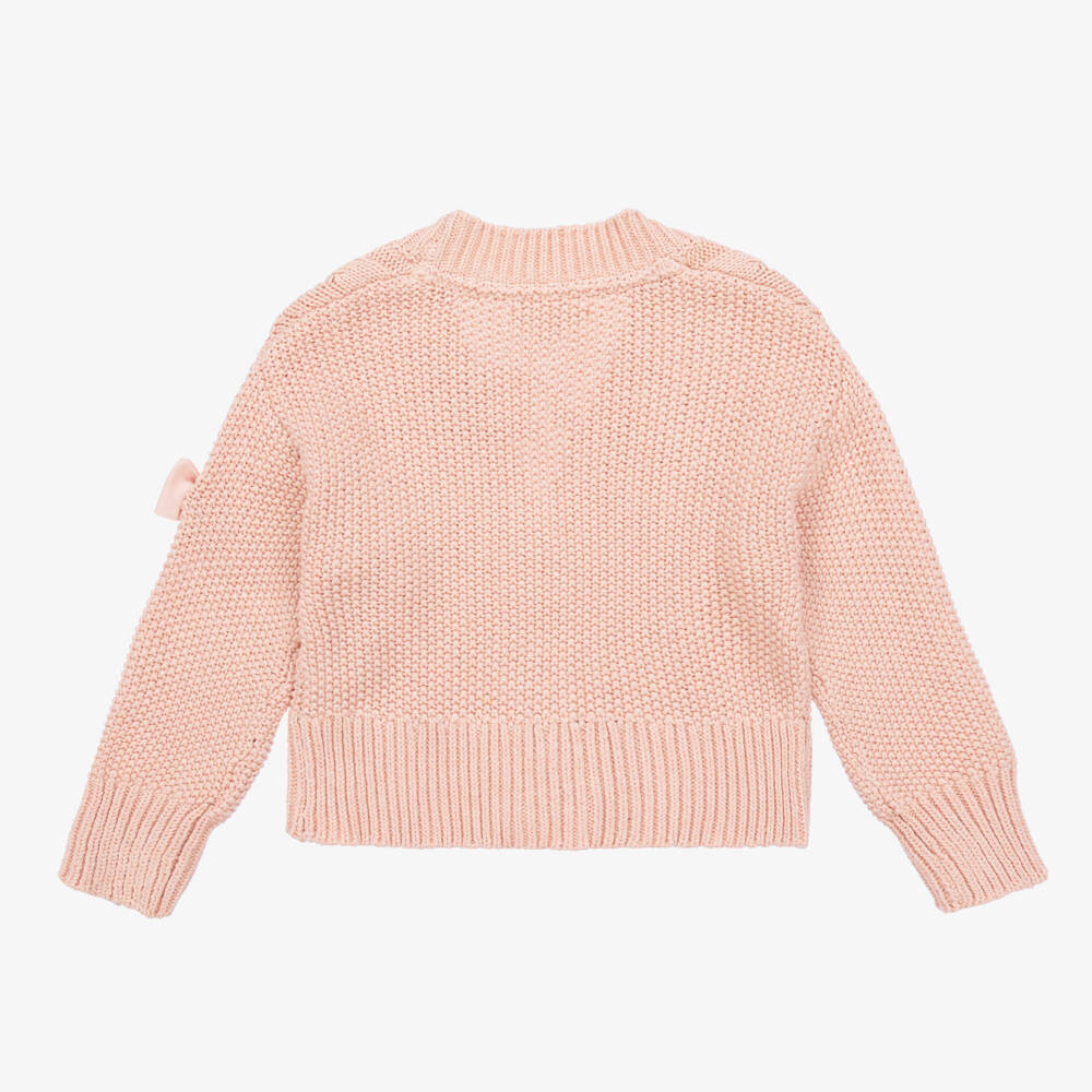 Angel's Face-Girls Pink Cotton Cable Knit Cardigan | Childrensalon Outlet